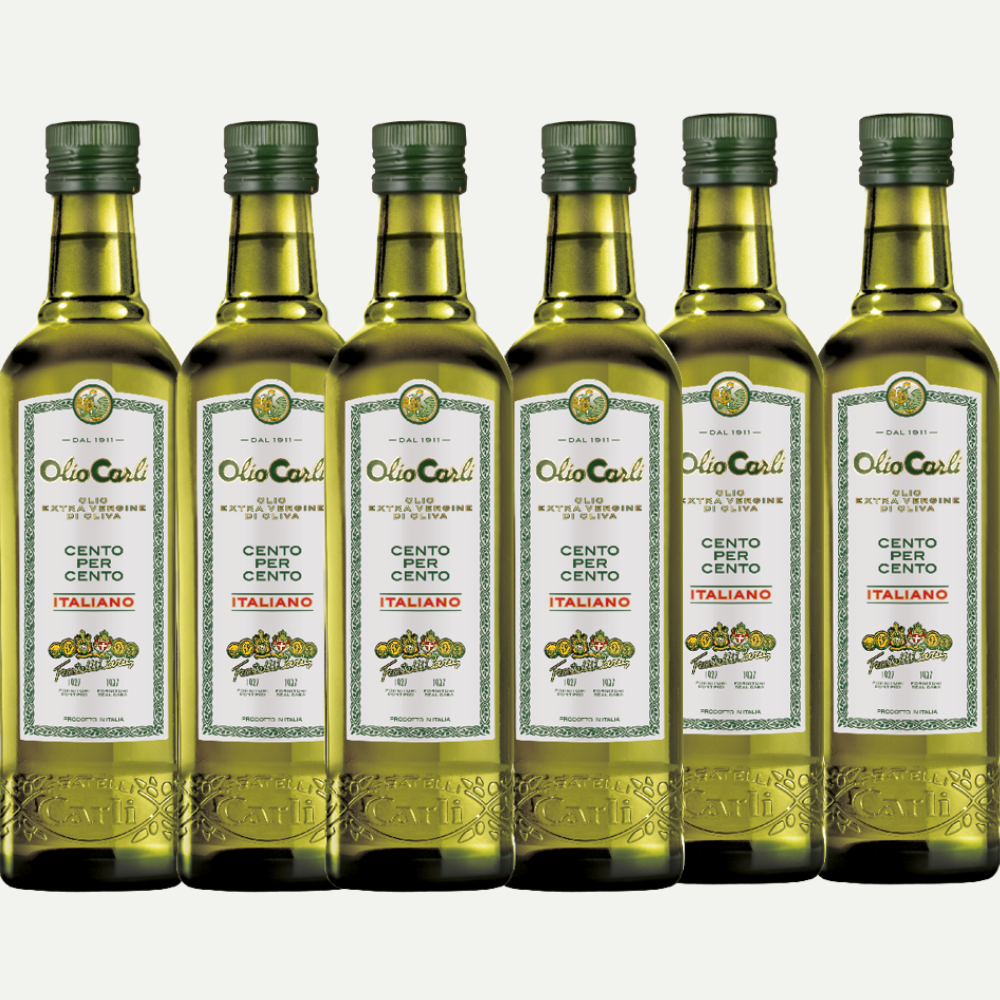 Olio Extra Vergine di Oliva Cento per Cento Italiano - 6 Bottiglie