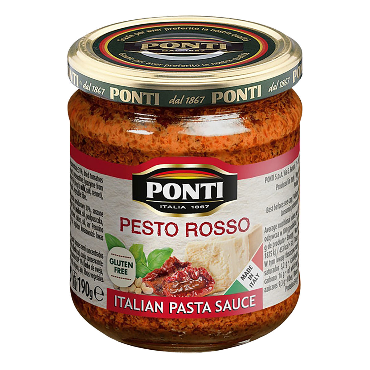 Pesto Rosso Ponti 190 gramos